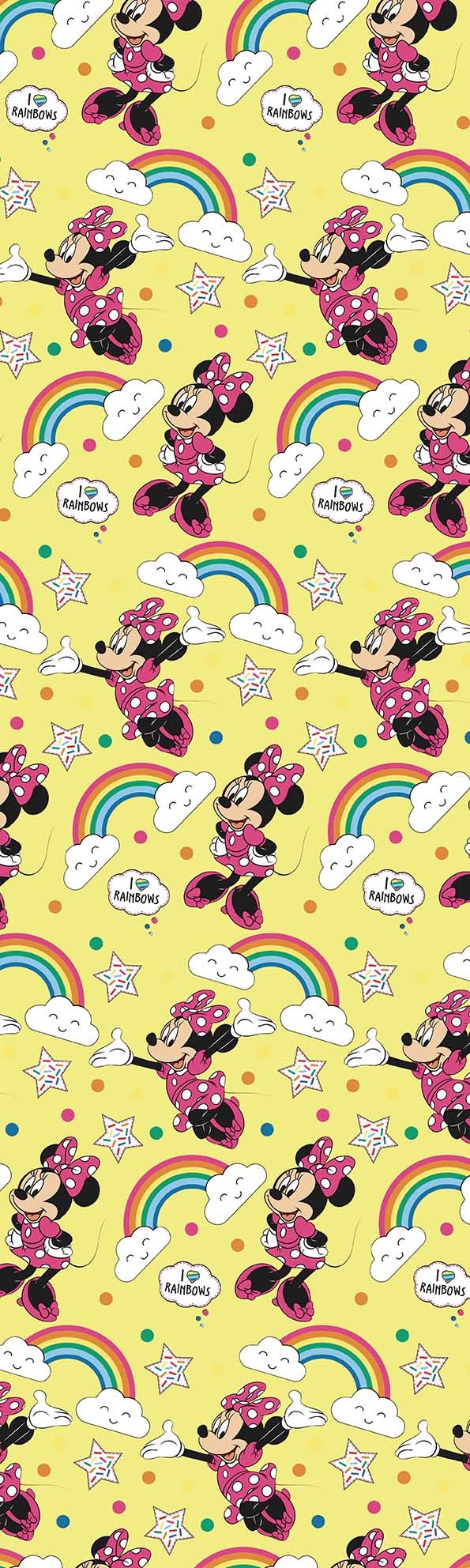 Rol Cadeaupapier Geel Minnie Mouse