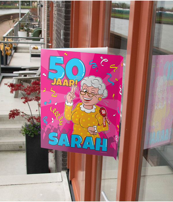 Raambord Sarah 50 Jaar Verjaardag (60x45cm)