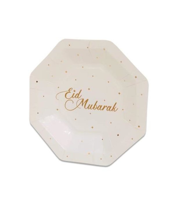 Achthoekige Eid Mubarak Bordjes (18cm)