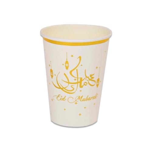 Bekers Eid Mubarak Goud (8st) afbeelding