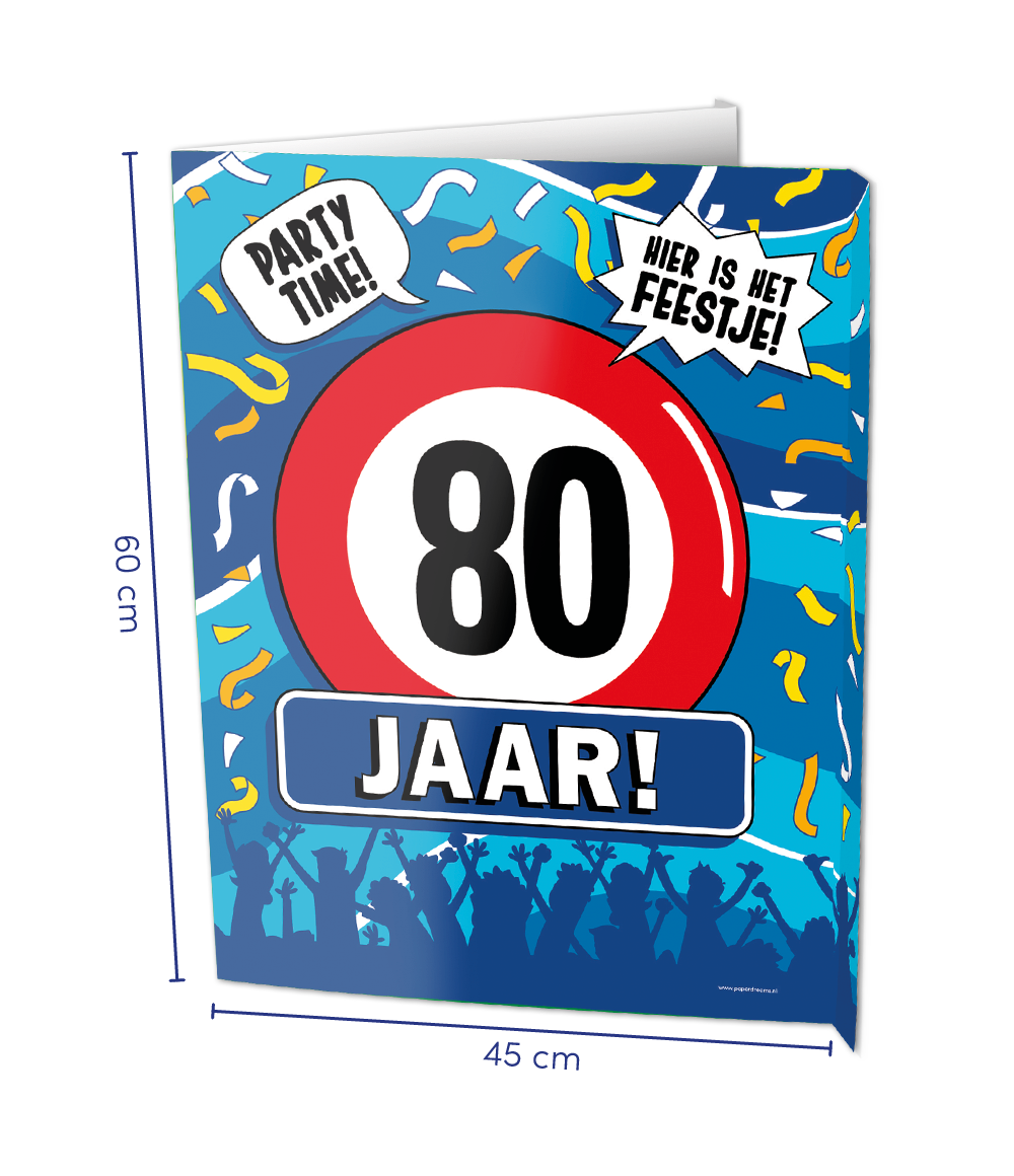Raambord 80 Jaar Verjaardag (60x45cm) afbeelding