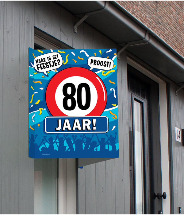 Raambord 80 Jaar Verjaardag (60x45cm)