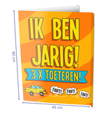 Raambord Verjaardag 3x Toeteren (60x45cm)