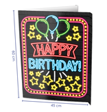 Neon Raambord Happy Birthday (60x45cm)