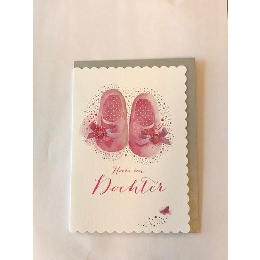 Geboortekaart Hoera een Dochter Slofjes