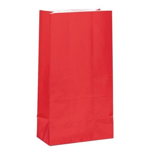 Papieren Giftbags Rood (12st)