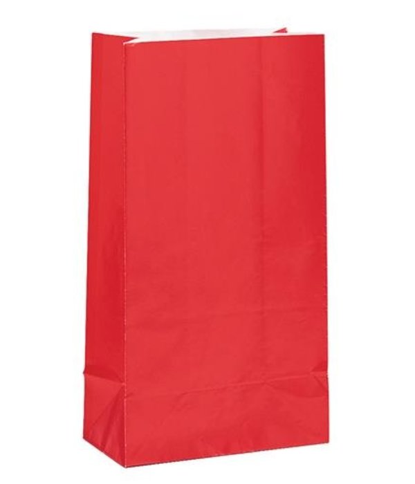 Papieren Giftbags Rood (12st)