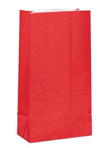 Papieren Giftbags Rood (12st)