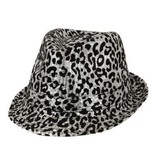 Hoed paillette print zilver