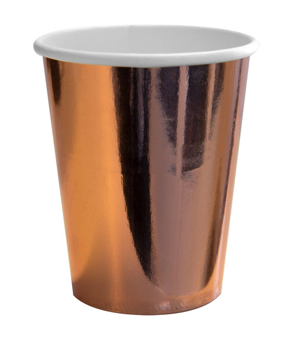 Feestbekers Roségoud Metallic (8st)
