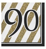 Servetten '90' Zwart/Goud (16st)