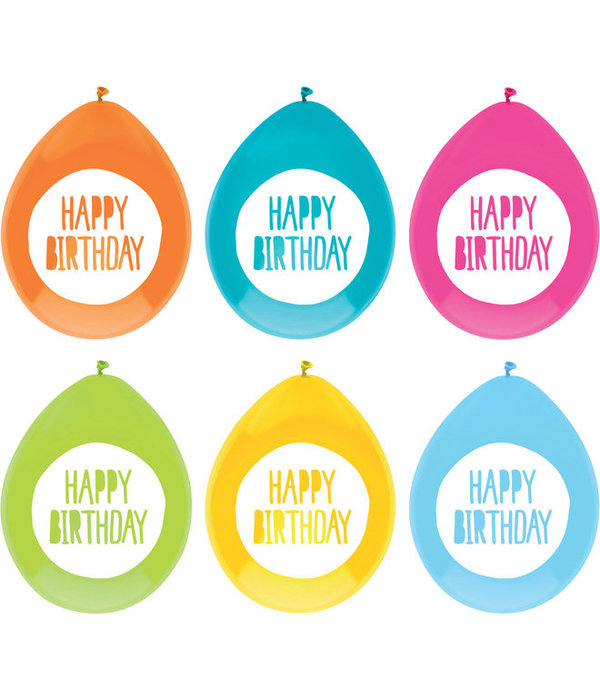 Feestballonnen Happy Birthday Multikleur (6st)