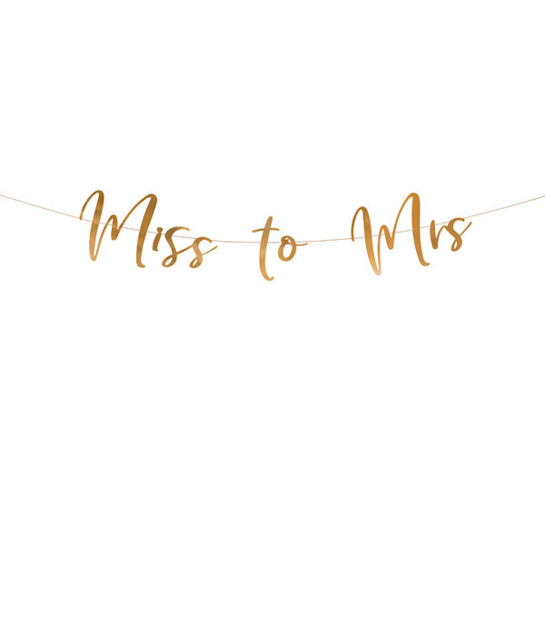 LetterBanner Miss to Mrs Rosegoud 18x76cm