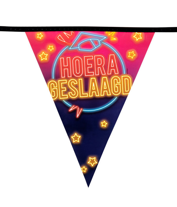 Vlaggenlijn 'Hoera Geslaagd' Funky