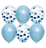 Ballonnen mix Sky Blue 30cm 6st