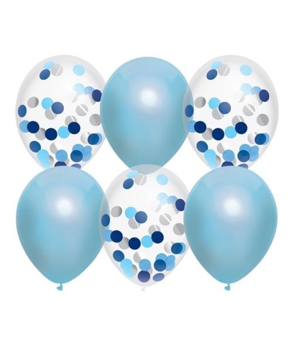 Ballonnen mix Sky Blue 30cm 6st