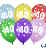 Verjaardag ballonnen 40 jaar Metallic Mix