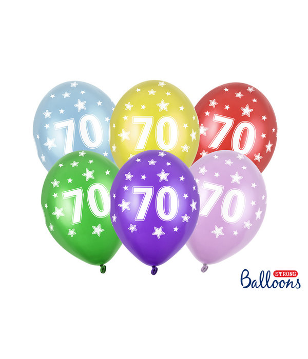 Verjaardag ballonnen 70 jaar Metallic Mix