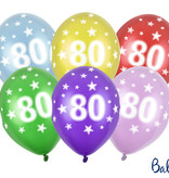 Verjaardag ballonnen 80 jaar Metallic Mix