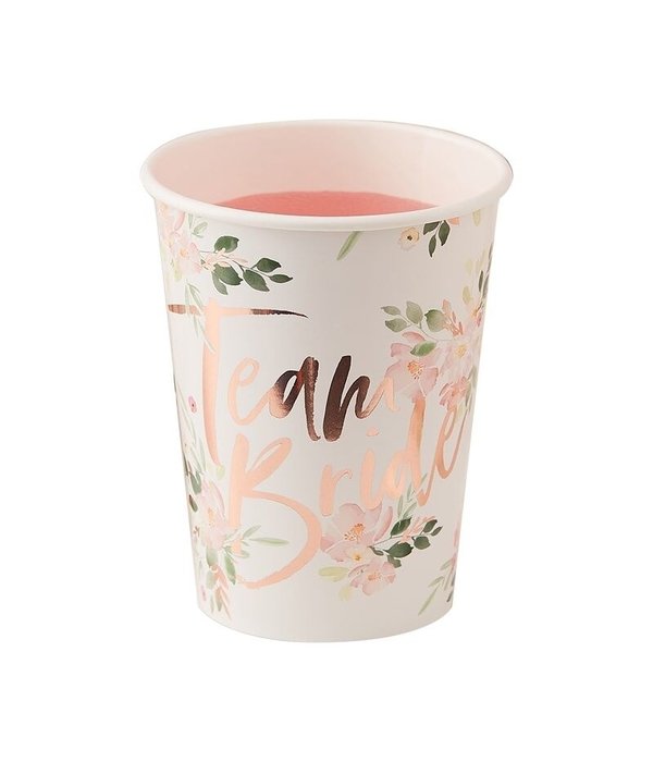 Bekertjes Team Bride Floral (8 st)