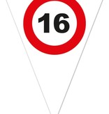 Vlaggenlijn Verkeersbord 16 Jaar Wit - 5 Meter