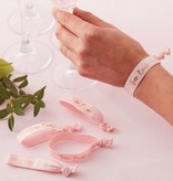 Armbandjes Team Bride Roze Floral (5st)
