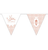 Papieren Vlaggenlijn Eid Mubarak Rosé Goud (4,5m)
