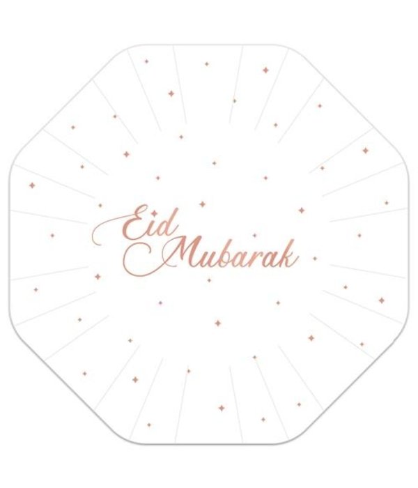 Feestbordjes Eid Mubarak Rosé Goud (8st)