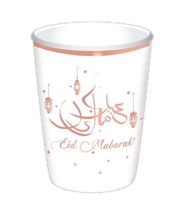 Bekers Eid Mubarak Rosé Goud (8st)
