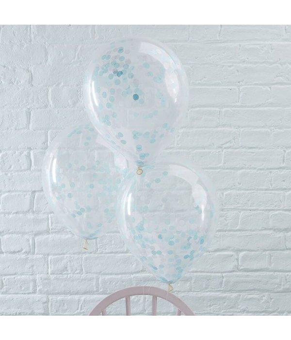 Blauwe Confetti Ballonnen Rayen (5st)