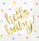 Servetten Hello Baby Confetti (16st)