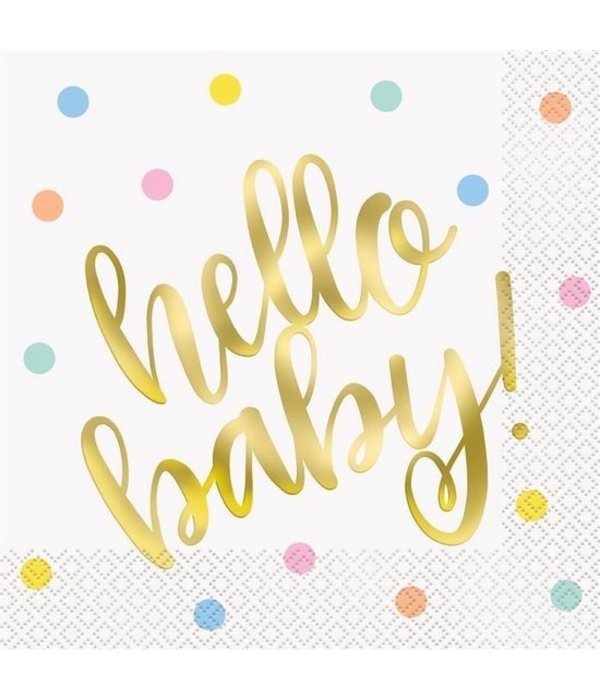 Servetten Hello Baby Confetti (16st)