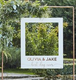 Photo Booth Frame Bruiloft feest Wit Rosegoud