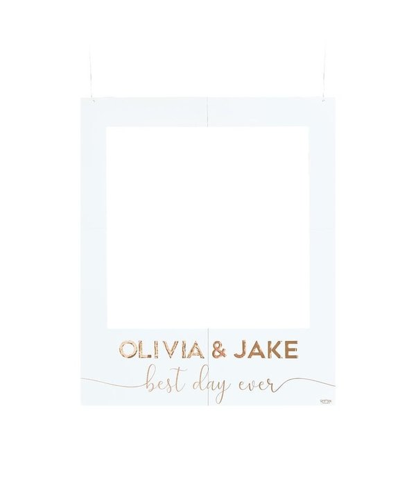 Photo Booth Frame Bruiloft feest Wit Rosegoud