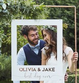 Photo Booth Frame Bruiloft feest Wit Rosegoud