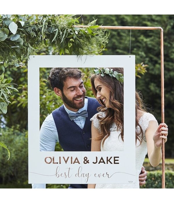Photo Booth Frame Bruiloft feest Wit Rosegoud