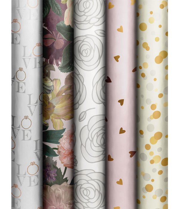 Rol Inpakpapier Witte Rozen