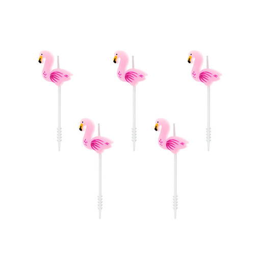 Flamingo Kaarsjes Tropical (5st)