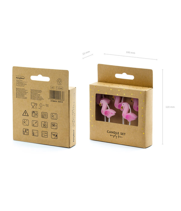 Flamingo Kaarsjes Tropical (5st)