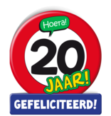 Wenskaart Verkeersbord 20 Jaar