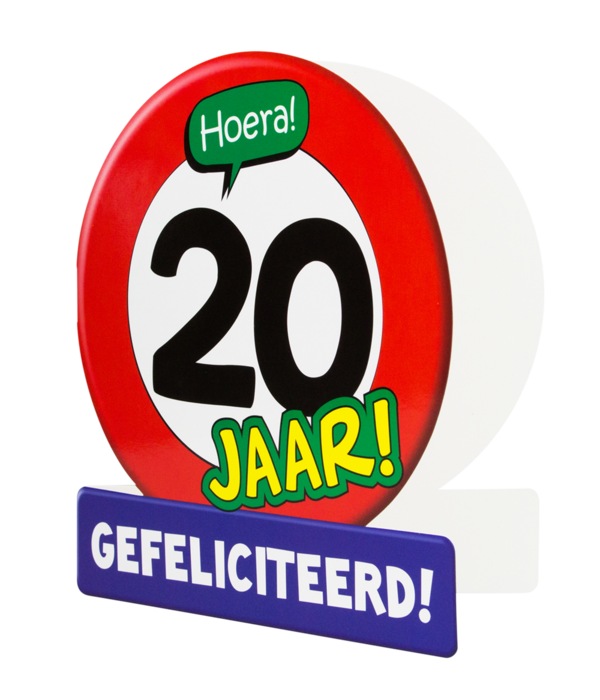 Wenskaart Verkeersbord 20 Jaar