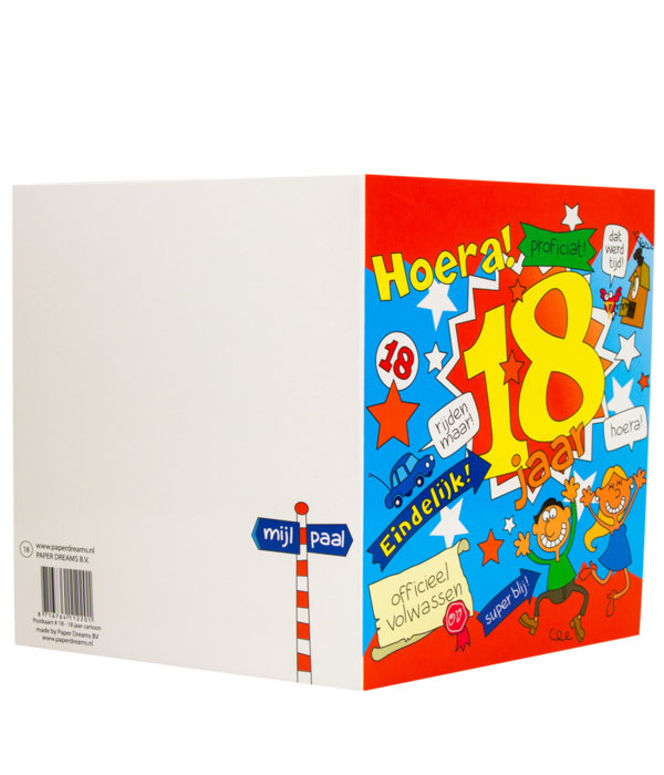 Wenskaart - 18e Verjaardag Cartoon