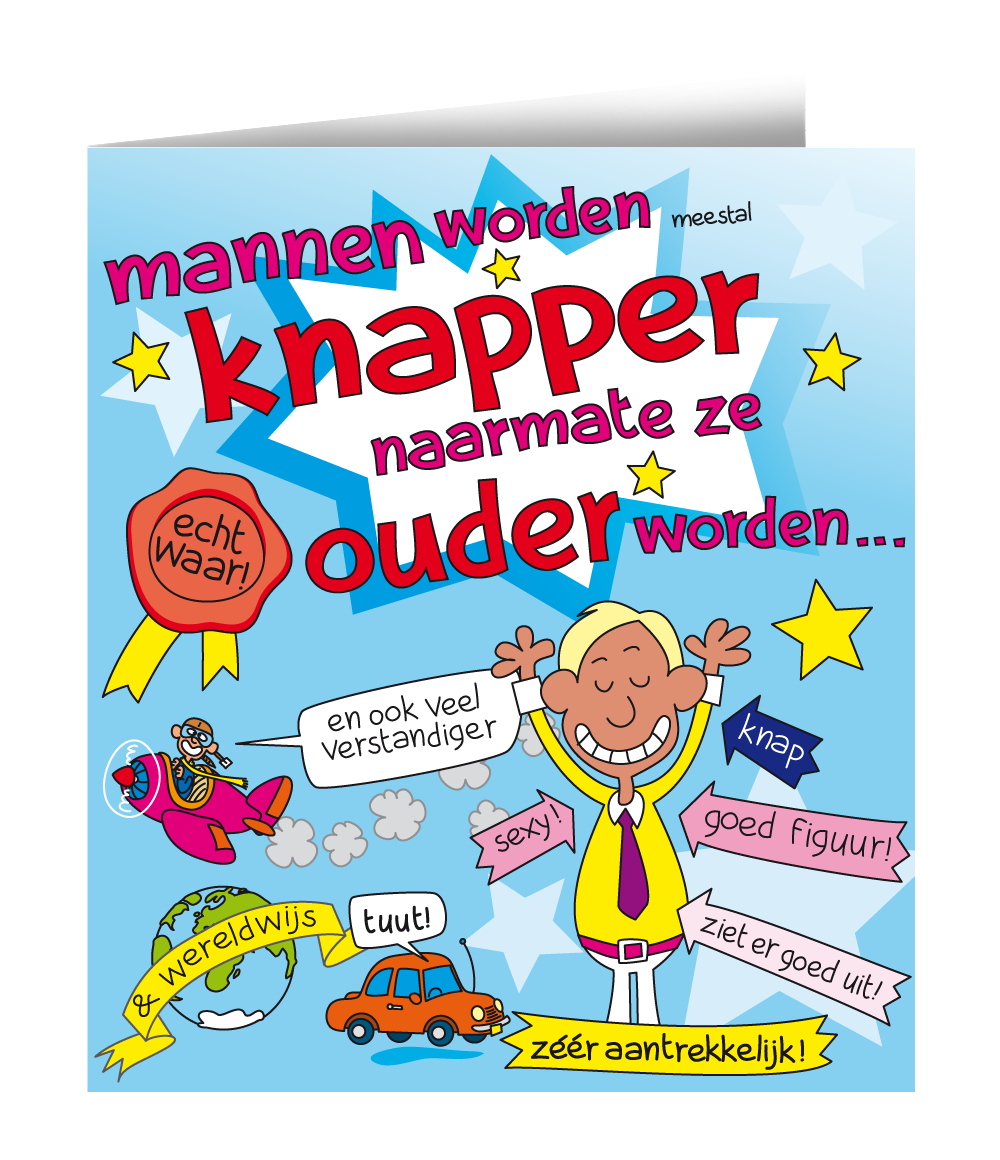 Wenskaart - Mannen worden knapper Cartoon