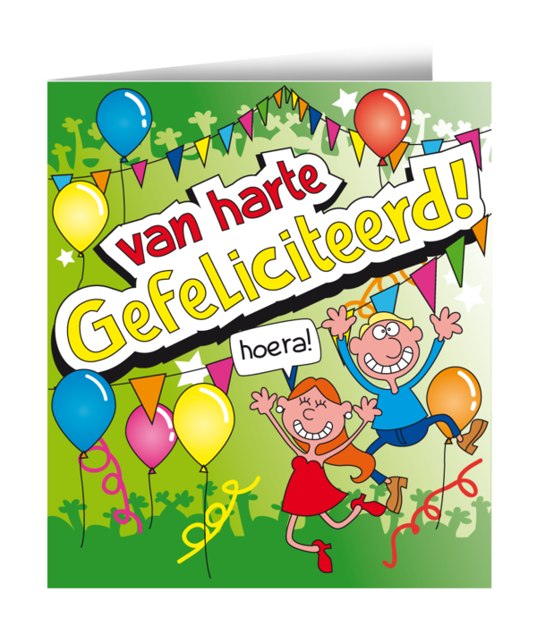 Wenskaart - Van Harte Gefeliciteerd Cartoon