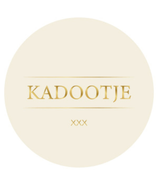 Stickers Rond 'Kadootje' Wit/Goud