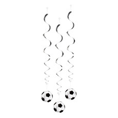 Set 3 Decoratie Swirls Voetbal