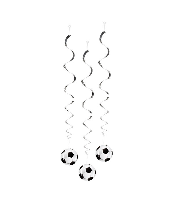Set 3 Decoratie Swirls Voetbal