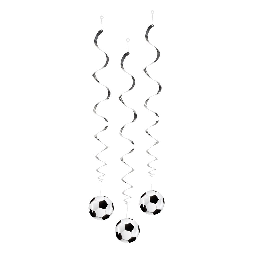 Set 3 Decoratie Swirls Voetbal