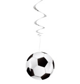 Set 3 Decoratie Swirls Voetbal