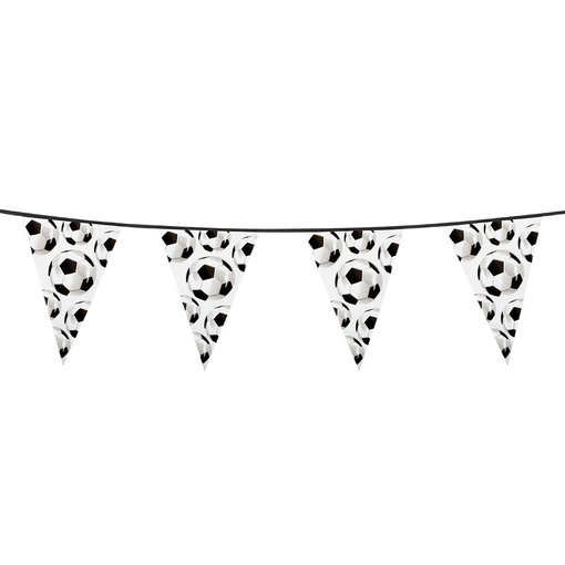Vlaggenlijn voetbal zwart/wit (6m)